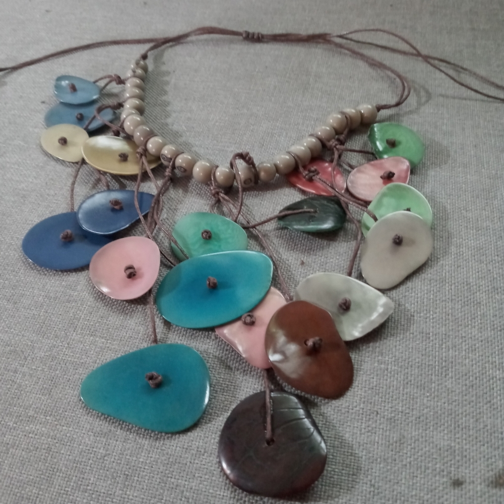 Choker with bright and colorful danglars